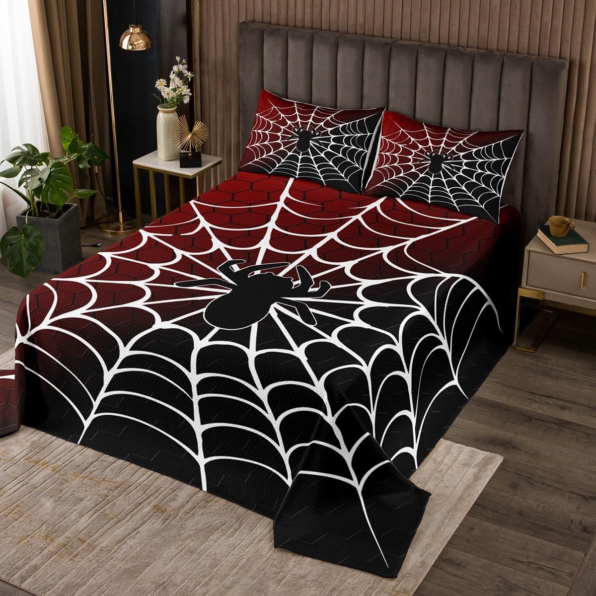 Manfei Dog Paw Print Bedspread Queen Size, Animal Theme Coverlet Set for Kids Boy Girls Room Decor, Farmhouse Blue Brown Wooden Plank Quilted Coverlet with 2 Pillowcases, Soft Polyester Bedding Quilt