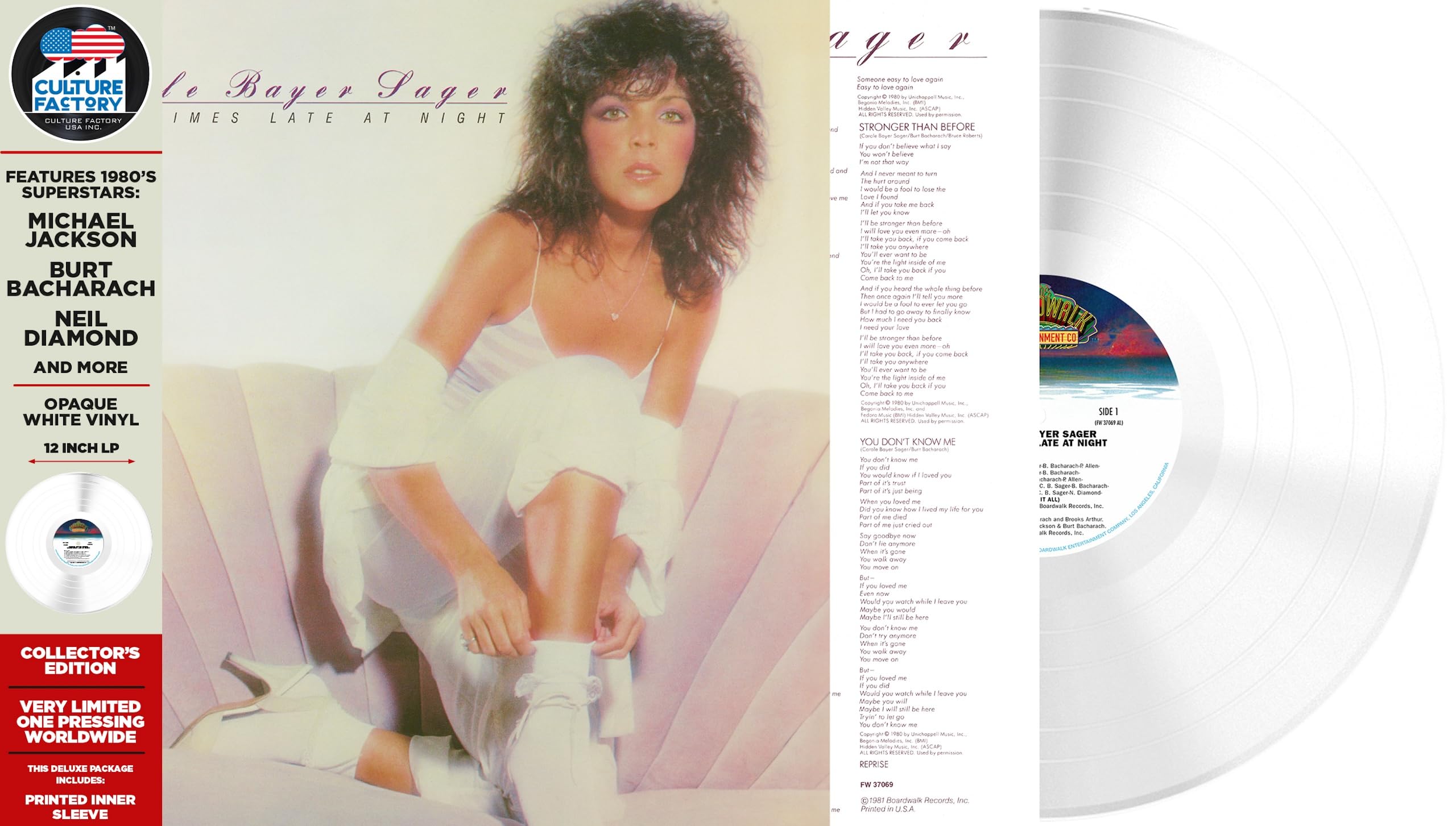 Carole Bayer Sager Sometimes Late At Night (white Vinyl) LP New 819514012696