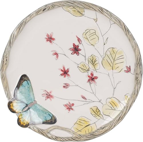 Miniatura 4 de Fitz & Floyd Butterfly Fields - Plato de ensalada, juego de 4, 8.5 pulgadas, color azul