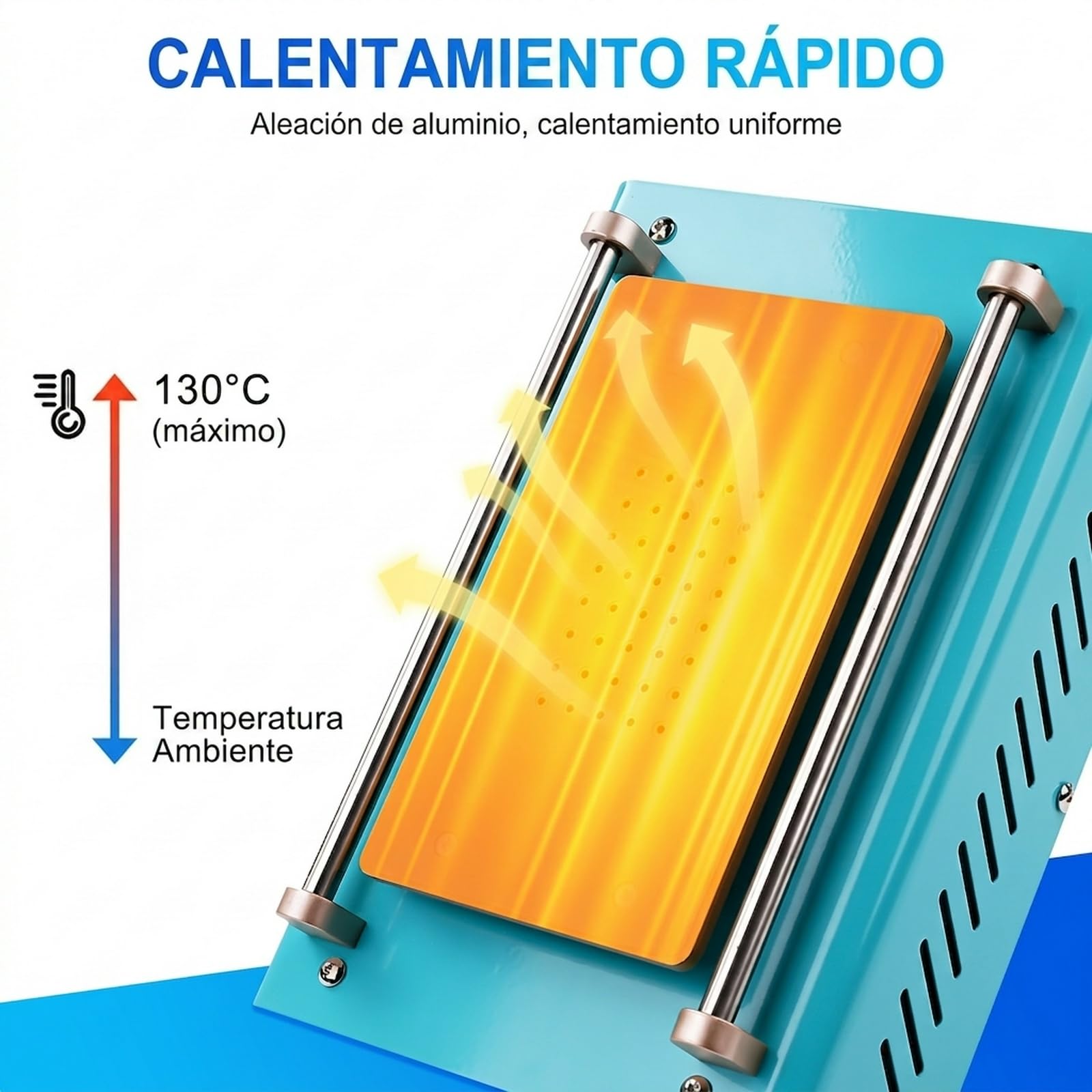 Separador de Pantalla para telefono movil Placa calefactora reparacion Pantalla LCD Separador de Pantalla Caliente Separador de Pantalla con 3 Almohadillas de Silicona Azul UYUE948T AC 220V.