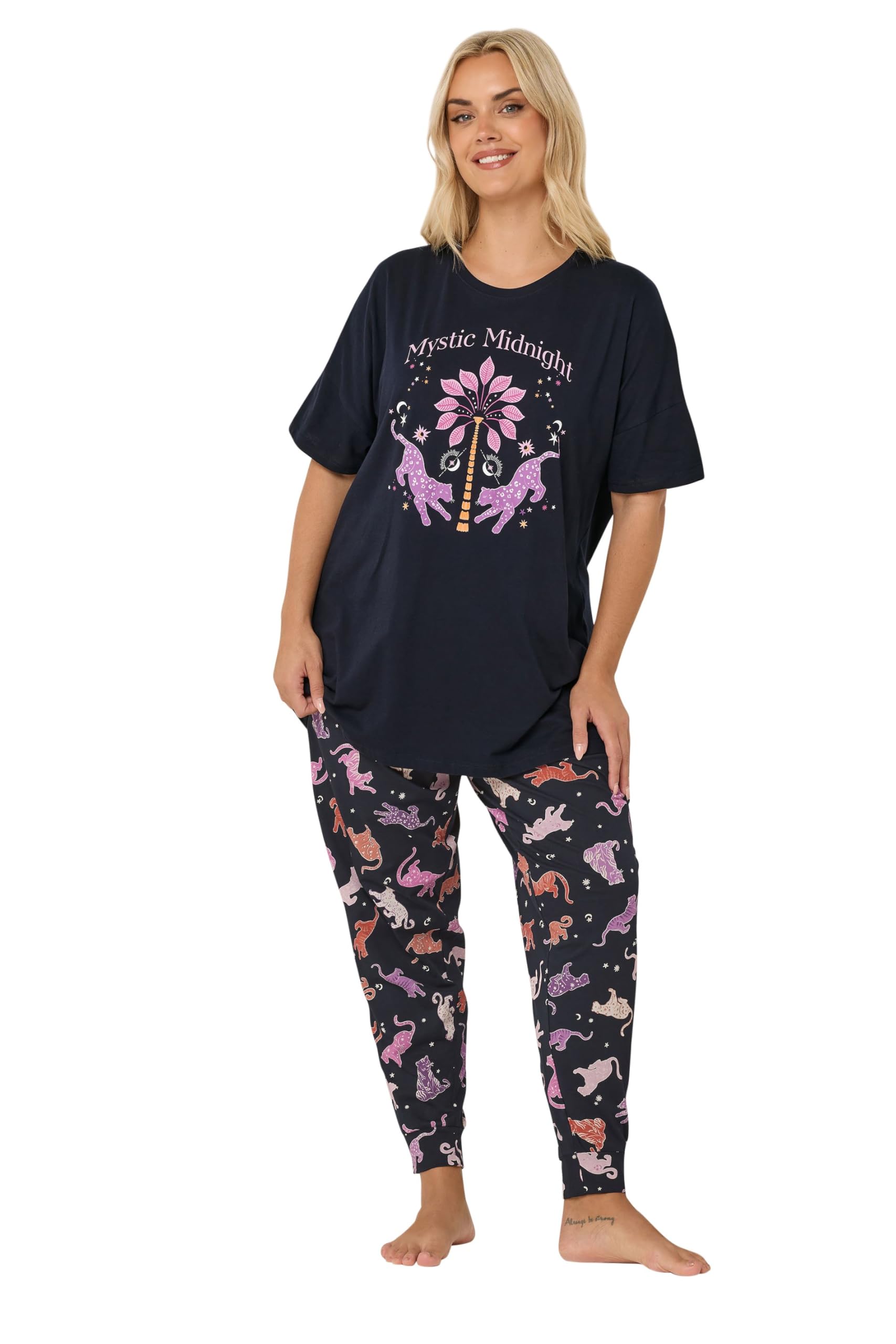 Yours Women's Pyjama Set - Cotton - Multicolor - Size 30-32