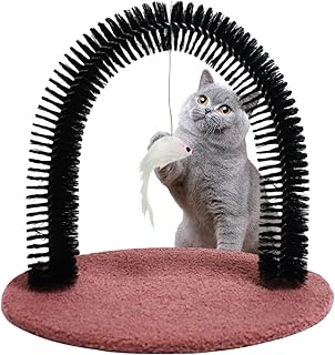 Cat Care Set for Home Cats, Cat Face Massage Brush with Scratching Arch for Indoors, Scratching Arch with Massage Bristles for Grooming and Undercoat Removal for Cats Babies and Small Animals product image