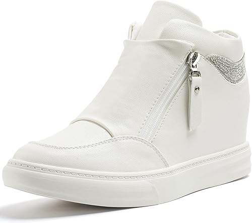 Ckrola Zapatos de plataforma de moda para mujer, tacón de cuña oculta, zapatos de tacón alto para mujer, botas de plataforma, zapatos de trabajo