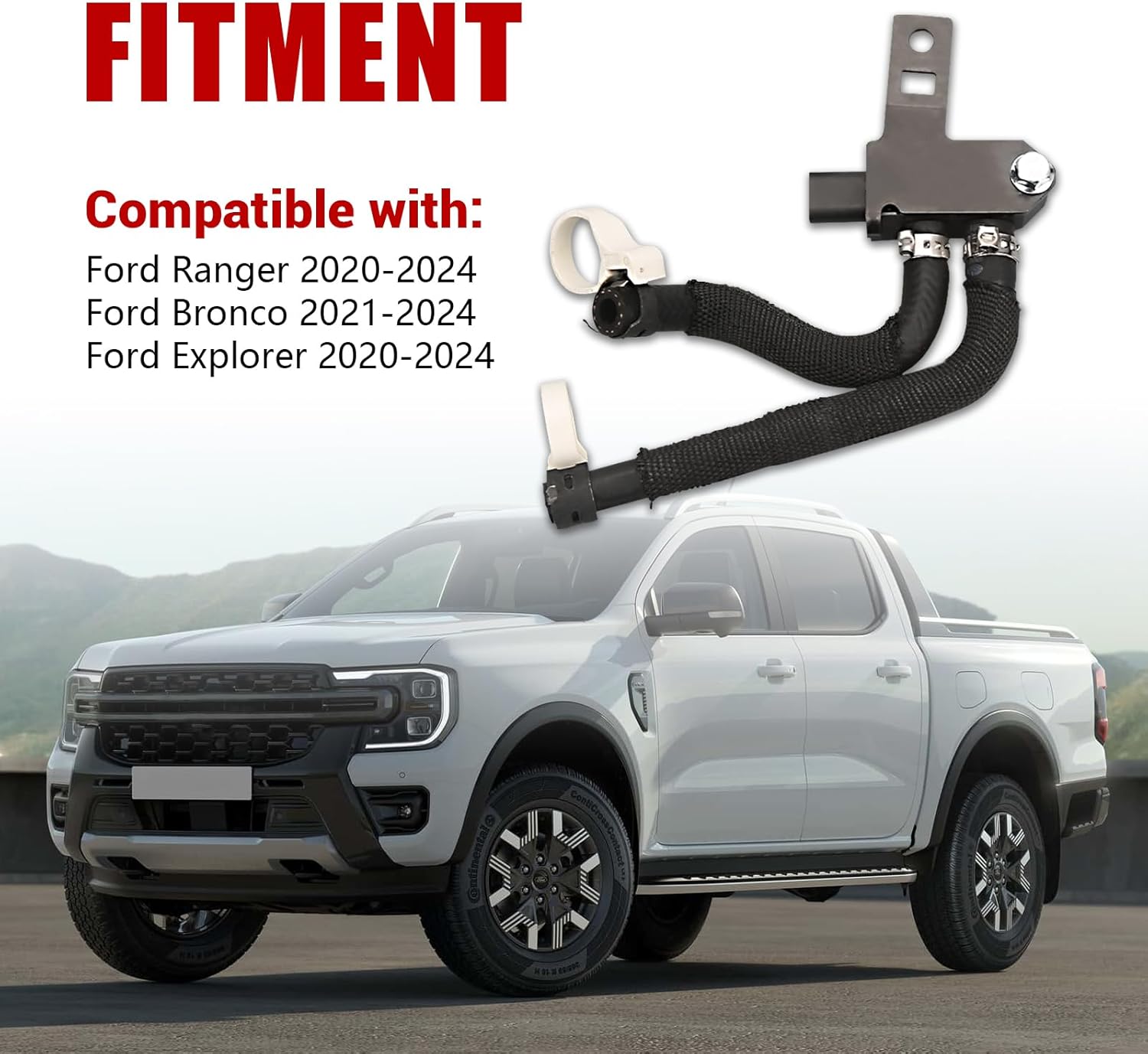 Exhaust Gas Recirculation Valve Vacuum Solenoid Assembly Compatible with Ford Ranger 2020-2024, Bronco 2021-2024, Explorer 2020-2024 Replace# LB5Z-9J433-B LB5E-9J433-AC LB5Z-9J433-A