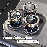 Vista 13 de Misea [3+1] for iPhone 14 Pro/iPhone 14 Pro Max Camera Lens Protector Bling, 9H Tempered Glass Camera Cover Screen Protector Metal Individual Ring