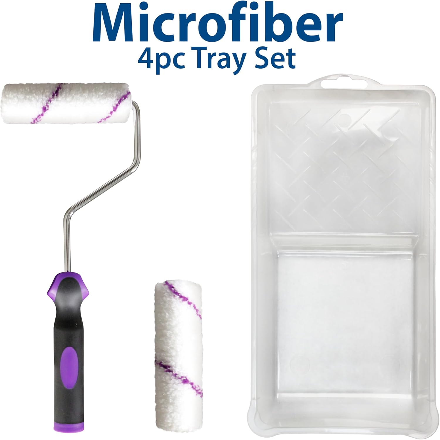 Premier, 44361, 4-Piece 4" Microfiber Mini Paint Roller Kit | Complete 4-piece kit featuring 4" microfiber mini paint rollers engineered for maximum paint pick-up and a flawless finish