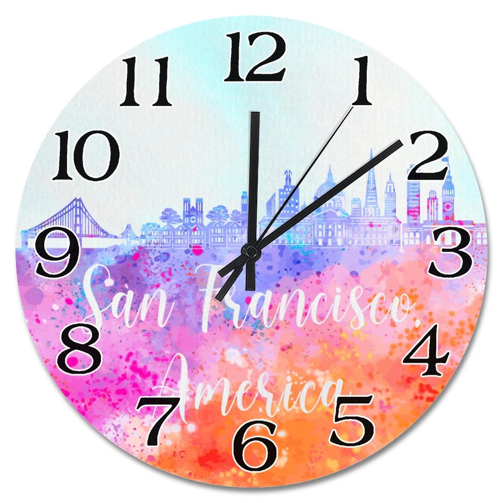 Horloge murale en bois San Francisco 38cm pour salon moderne