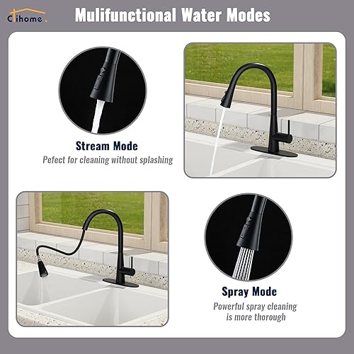 Miniatura 7 de Grifo de cocina sin contacto con rociador extraíble, sensor de movimiento inteligente, pulverizador extraíble de una sola manija, grifos de cocina,