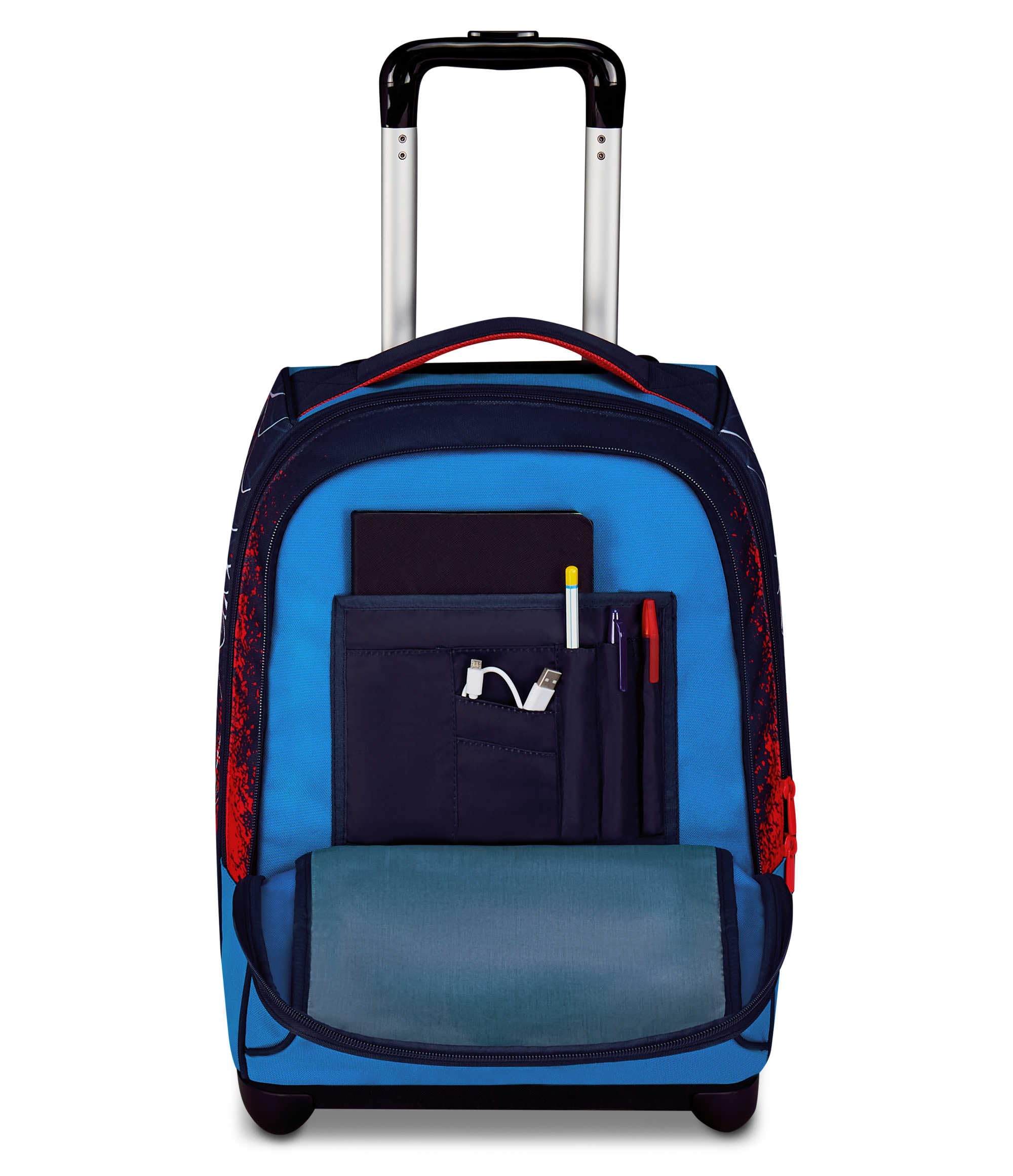 Seven Spiderman Big Trolley Scuola Fisso, Blu, 2 in 1, Doppio Uso, Trolley e Zaino, Zaino Scuola Elementare, Bambino