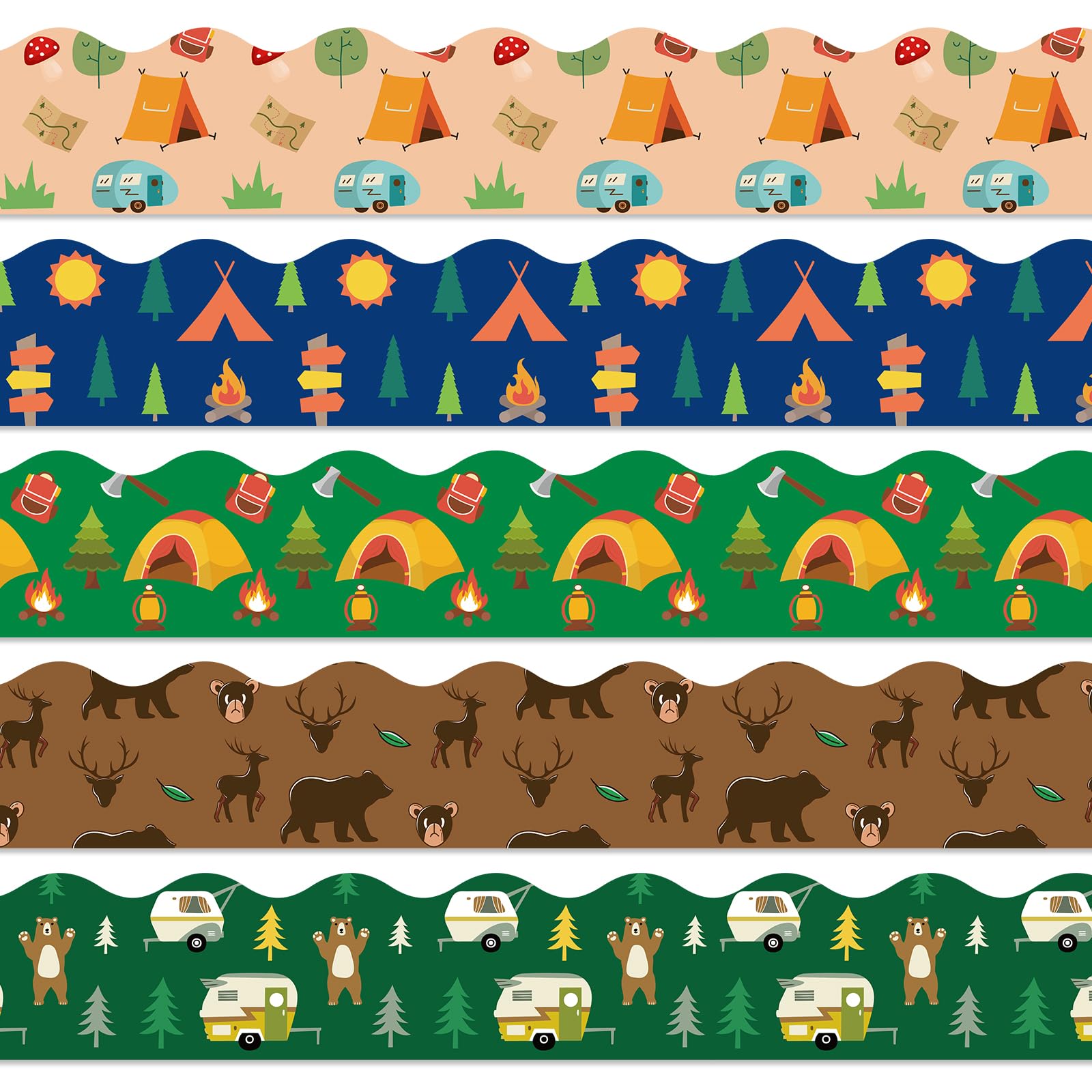 Camping Border For Bulletin Board