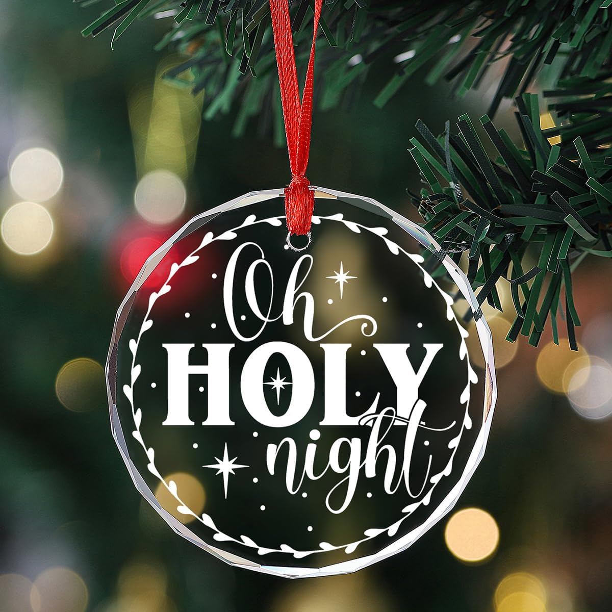 Oh Holy Night Round Christmas Ornament Christmas Tree Decoration Glass Ornament Xmas Gift - Image 6