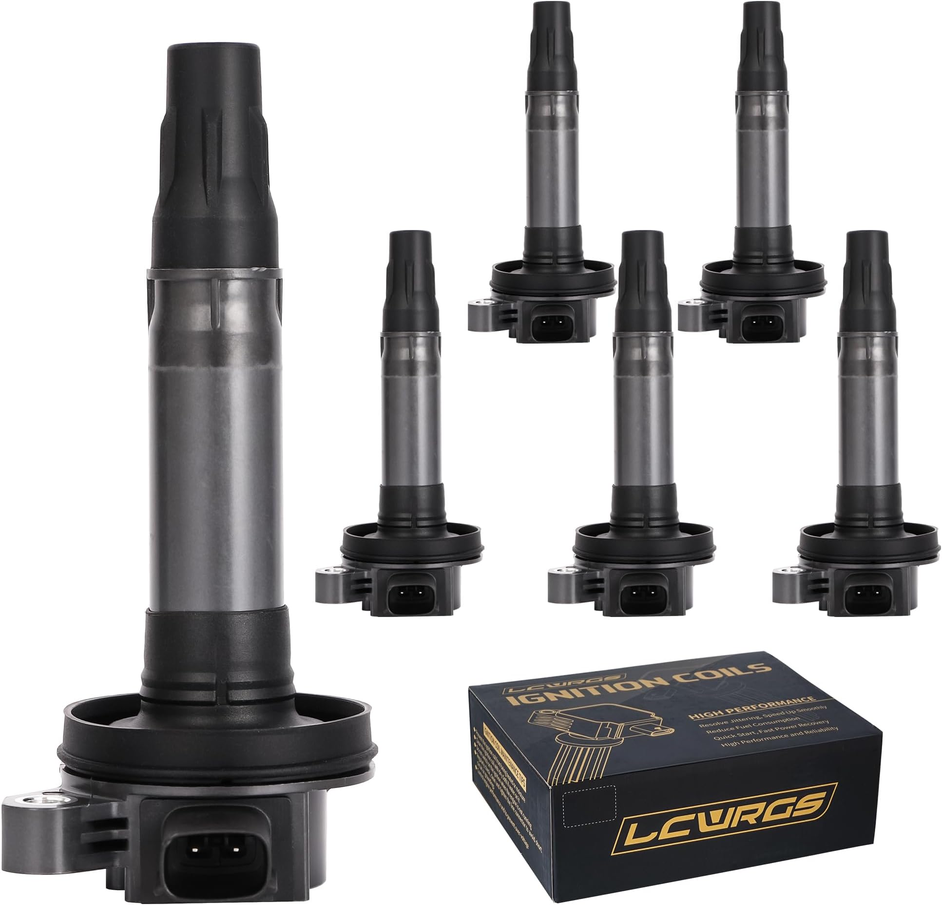 LCWRGS Set of 6 Ignition Coil Pack for Ford Edge Explorer Taurus Flex Lincoln MKZ MKS MKX Mazda CX-9 2007 2008 2009 2010 2011 2012 2013 2014 2015 Coils 3.5 3.7 OE# UF553