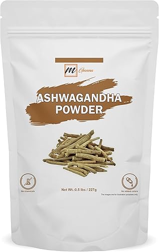 mGanna AshwagandhaWithania Somnifera en polvo 100% natural, 227 GMS  0.5 libras