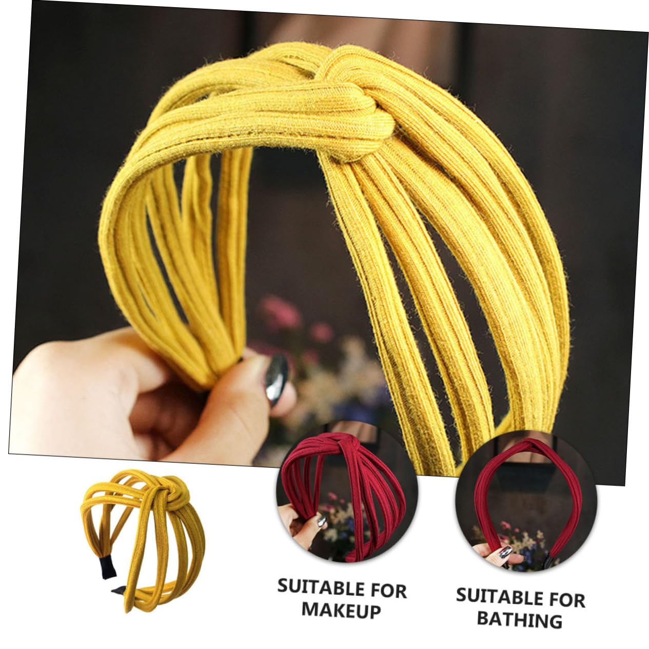 Healeved 6pezzi Fascia Larga per Capelli Donna in Tessuto Nodo Incrociato Accessori per Copricapo Adatto per Matrimoni Feste Spiagge e Uso Quotidiano