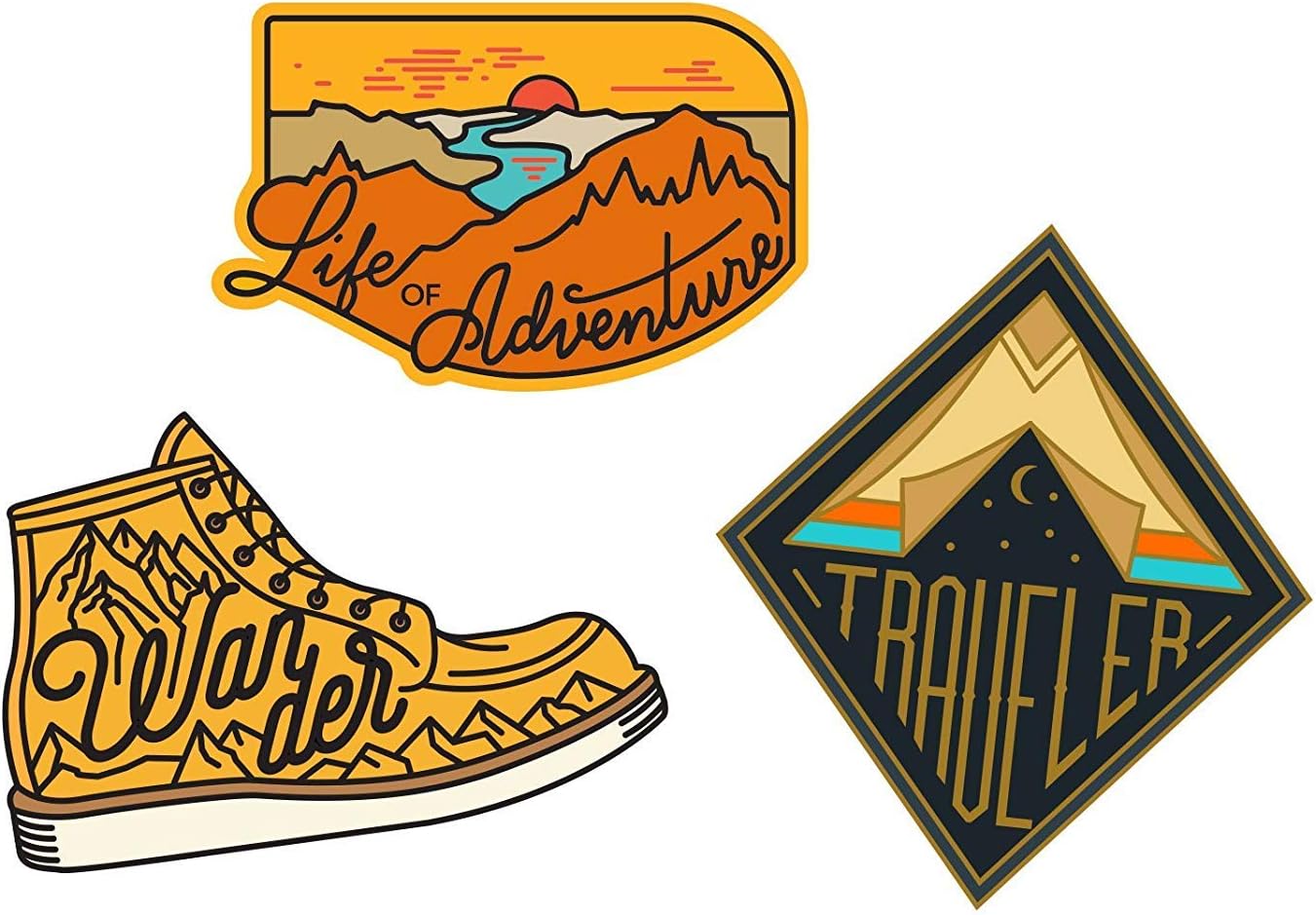 Asilda Store Sticker Set [Premium Quality Matte Waterproof Vinyl Stickers for Water Bottles] (Adventure Set #1)
