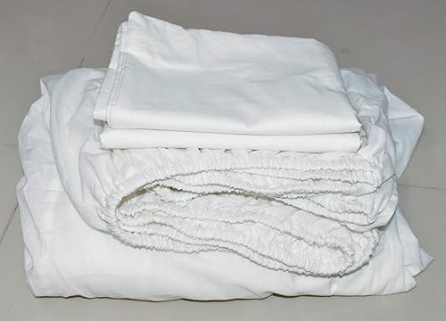 Miniatura 3 de Sábana bajera ajustable 100% algodón blanco de 10.0in de profundidad, suave y cómodo protector de colchón tamaño King con o sin almohadas (tamaño