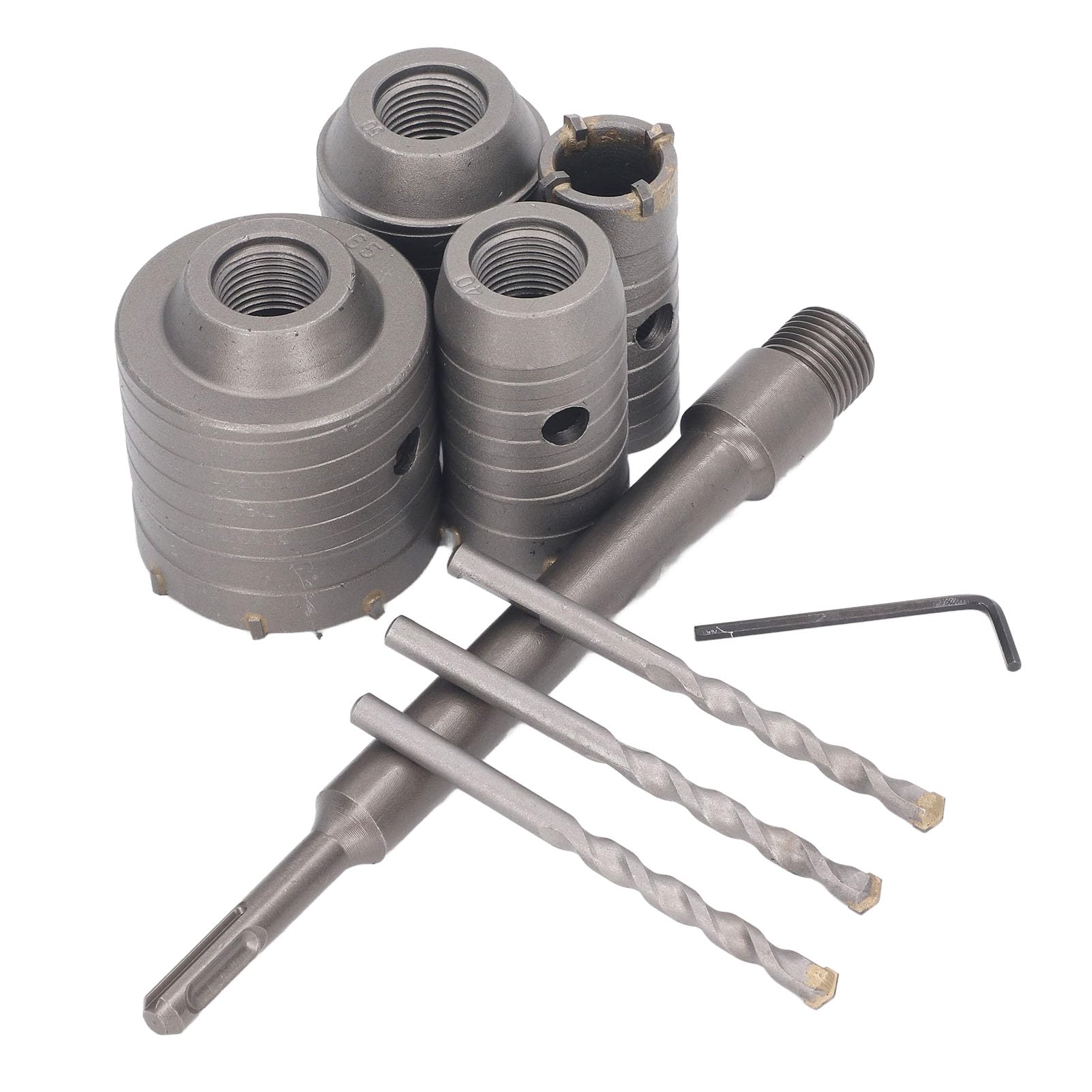 Kit a Tazza per Calcestruzzo 30mm 40mm 50mm 65mm con capacità di Foratura Ad Alta Resistenza per L'installazione di Muri di Mattoni di Cemento