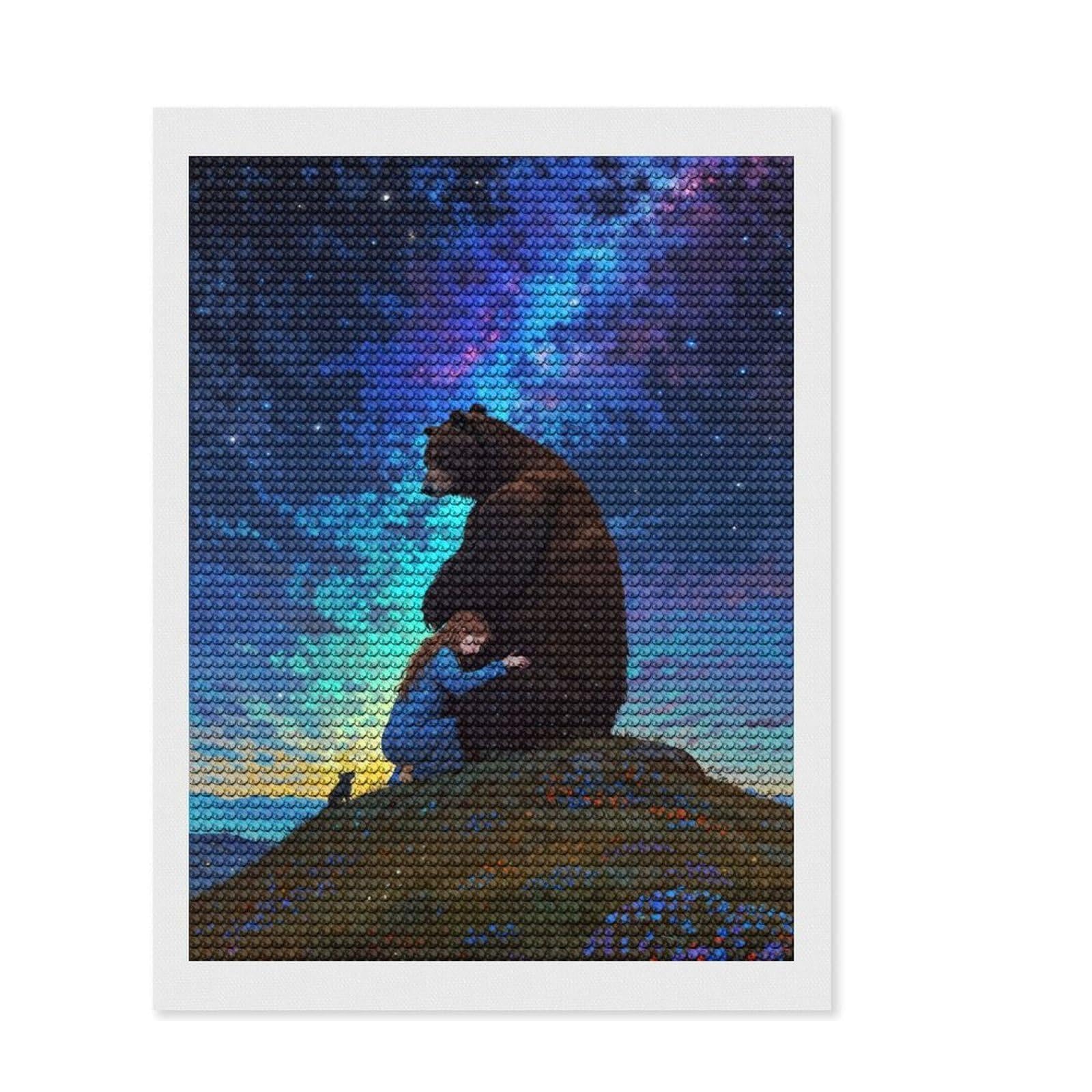Junmoney Celestial Embrace Diamond Art Kit 12"x16", Home Wall Decor, for Creative Relaxation, Mindful Craft Activity, Thoughtful Handmade Gift
