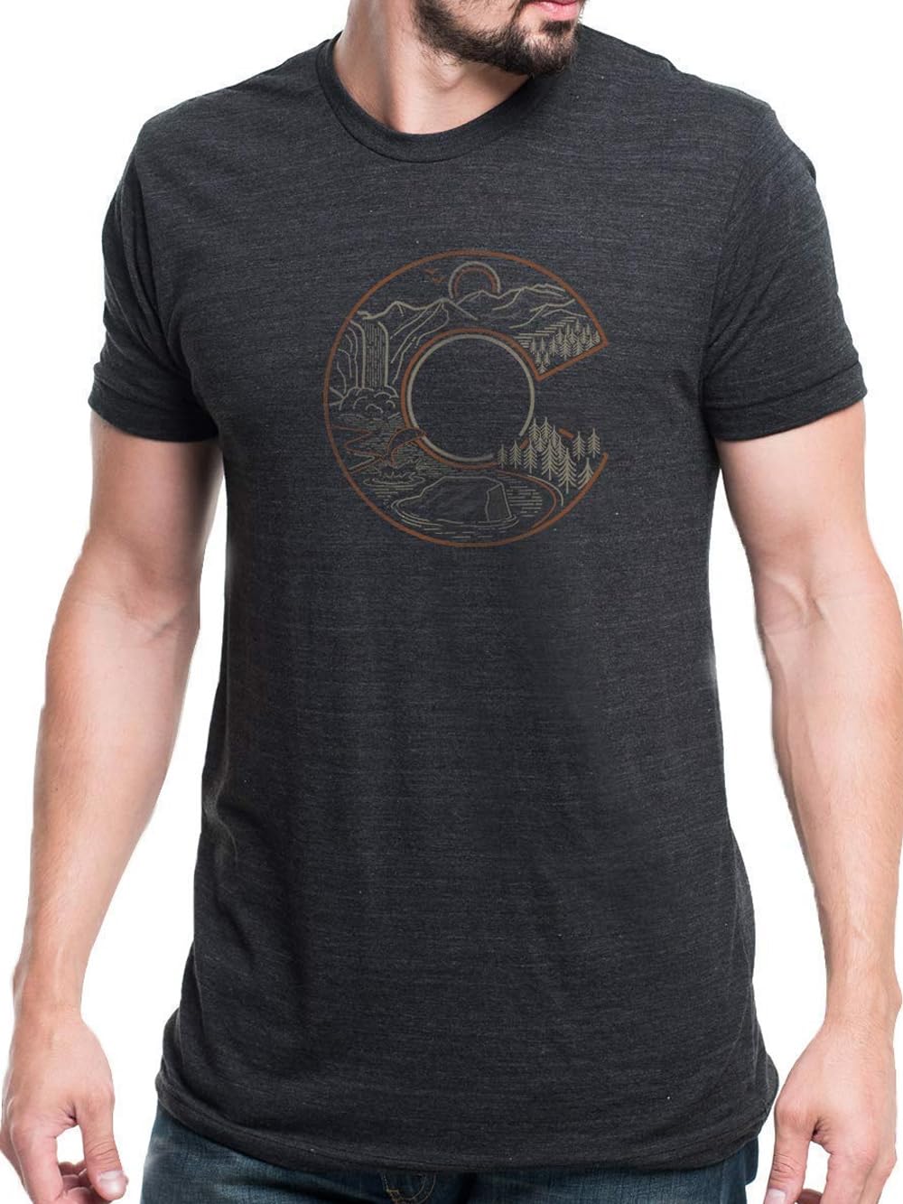 Black Lantern Graphic T-Shirt – Screen Printed Outdoor Nature Tee for Men, Casual Fit Shirt with Premium Quality Fabric