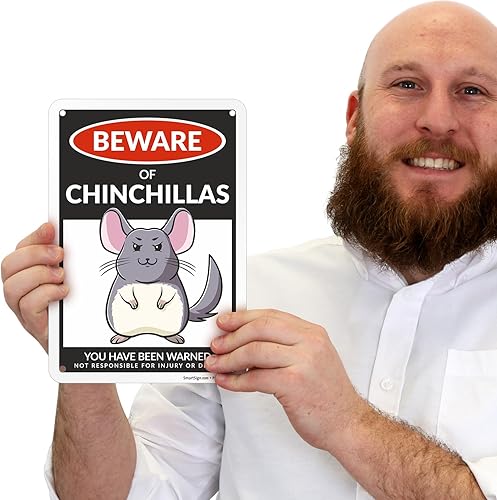 Miniatura 98 de SmartSign Divertido letrero de advertencia con texto en inglés «Beware Of Guinea Pigs – 10 x 7 pulgadas, aluminio laminado libre de óxido de 40 mil