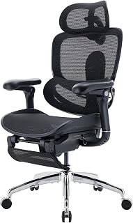 SIHOO Doro C300 Pro V2 Ergonomic Office Chair with Footrest, Black | Full-Body Adaptive Support, 8D Armrests & Breathable Mesh, Comfy High Back Computer Desk Chair for Long Hours, 135° Recline