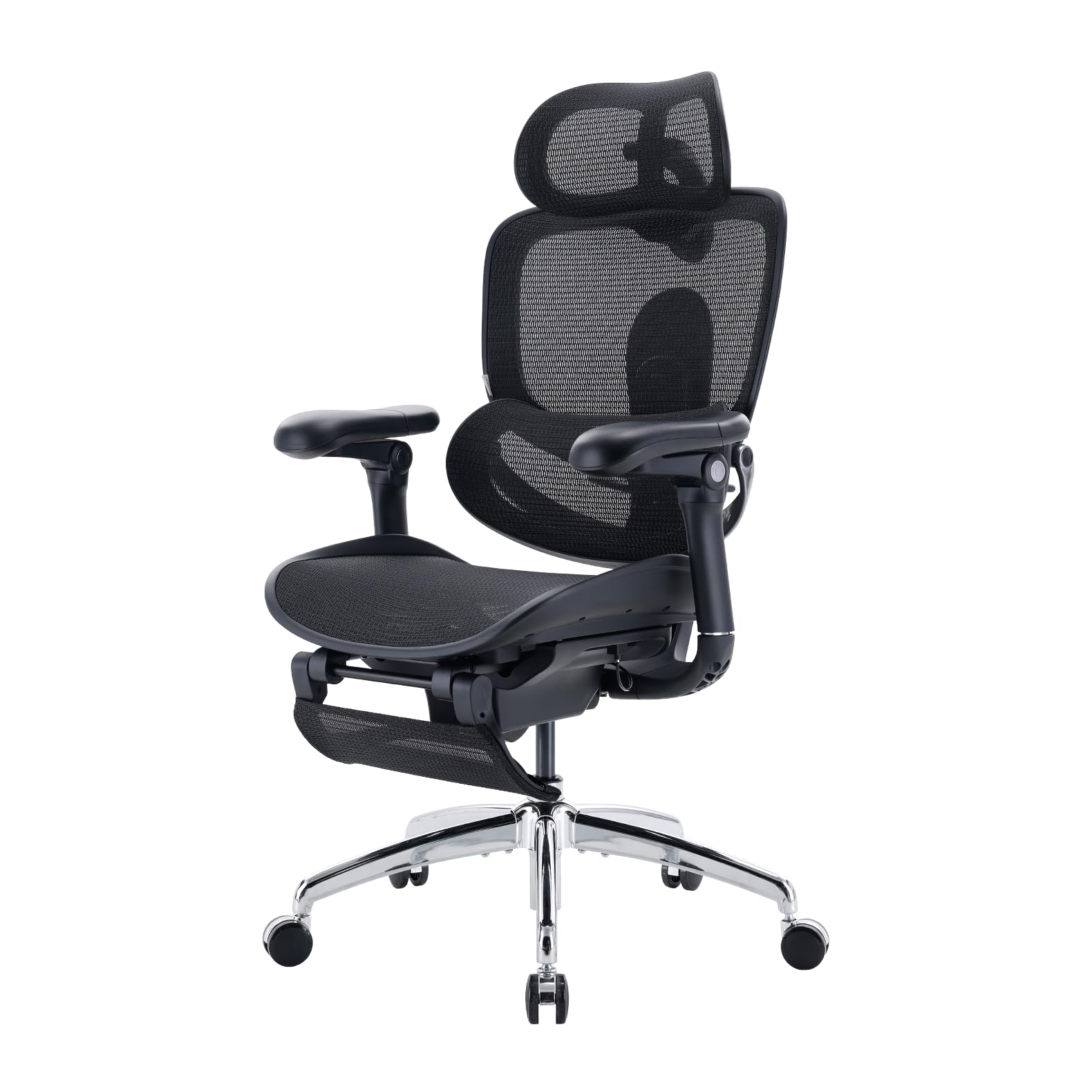 SIHOO SIHOO Doro C300 Pro V2 Ergonomic Office Chair with Footrest & Full-Body Adaptive Support, 8D Armrests & Breathable Mesh, Comfy High Back Computer Desk Chair for Long Hours, 135° Recline (Jet Black)