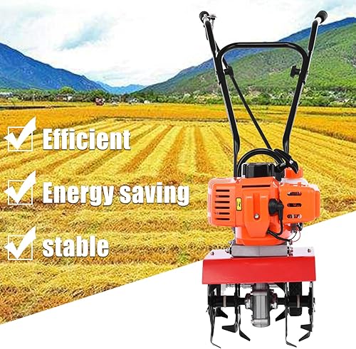 Miniatura 4 de Cultivador de jardín, cultivador de gasolina de 2 tiempos, 9000 rpm, 1.2L, tanque de combustible de 6 pulgadas, profundidad de trabajo de 6