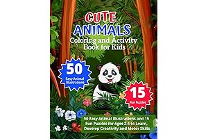 Cute Animals: Coloring and Activity Book for Kids Ages 2-5