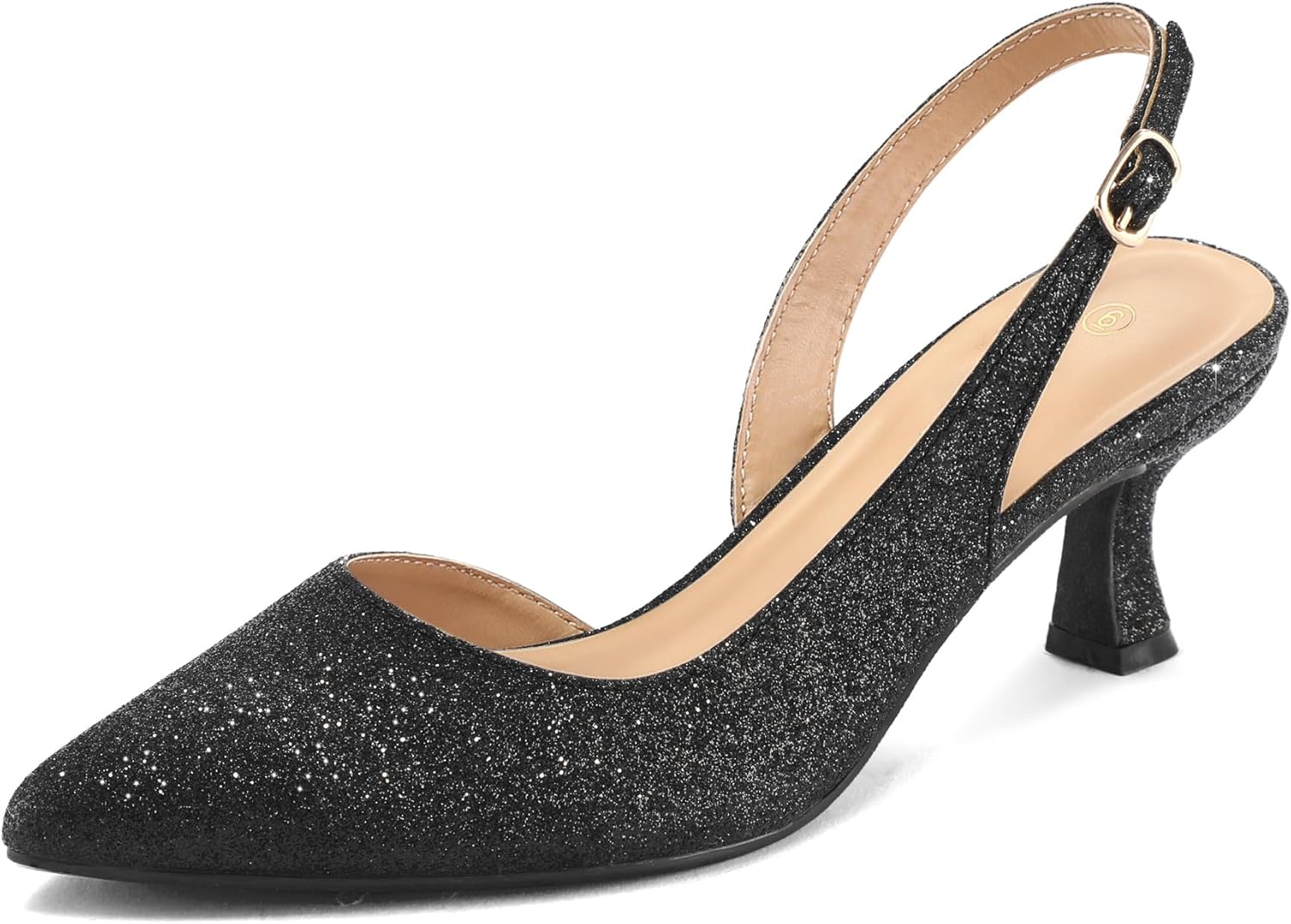 mysoft Women's Pumps Slingback Kitten Heels Pointed Toe Sexy Wedding