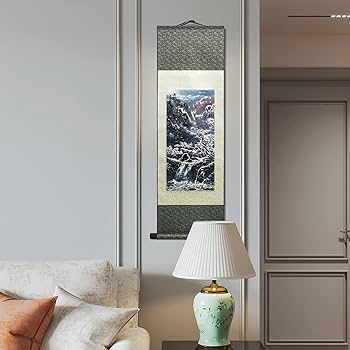Amazon.co.jp: AtfArt アジアの壁装飾 美しいシルクスクロール絵画