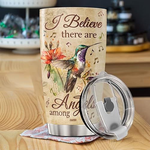 Miniatura 3 de Vaso de café de colibrí, taza de viaje grande con tapa, regalos de cumpleaños para mujeres, mamá, abuela, taza aislada para bebidas calientes y