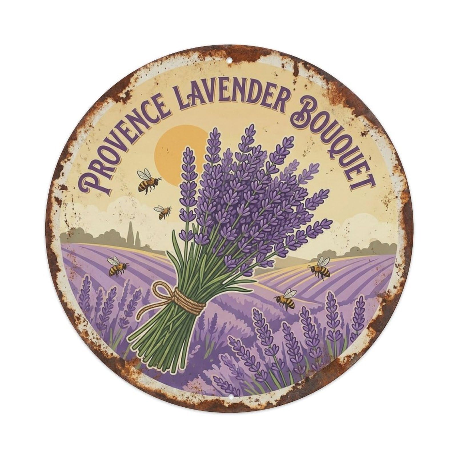 Culture Travel France Provence Lavender Bouquet Metal Tin Sign