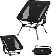 DesertFox Camping Chair, Outdoor Chair, 2-Way, Height Adjustable, Low Chair, Lightweight, Unique Cup Holder, Load Capacity 330.7 lbs (150 kg), Compact, Low Type, Storage Bag Included, Portable, ST