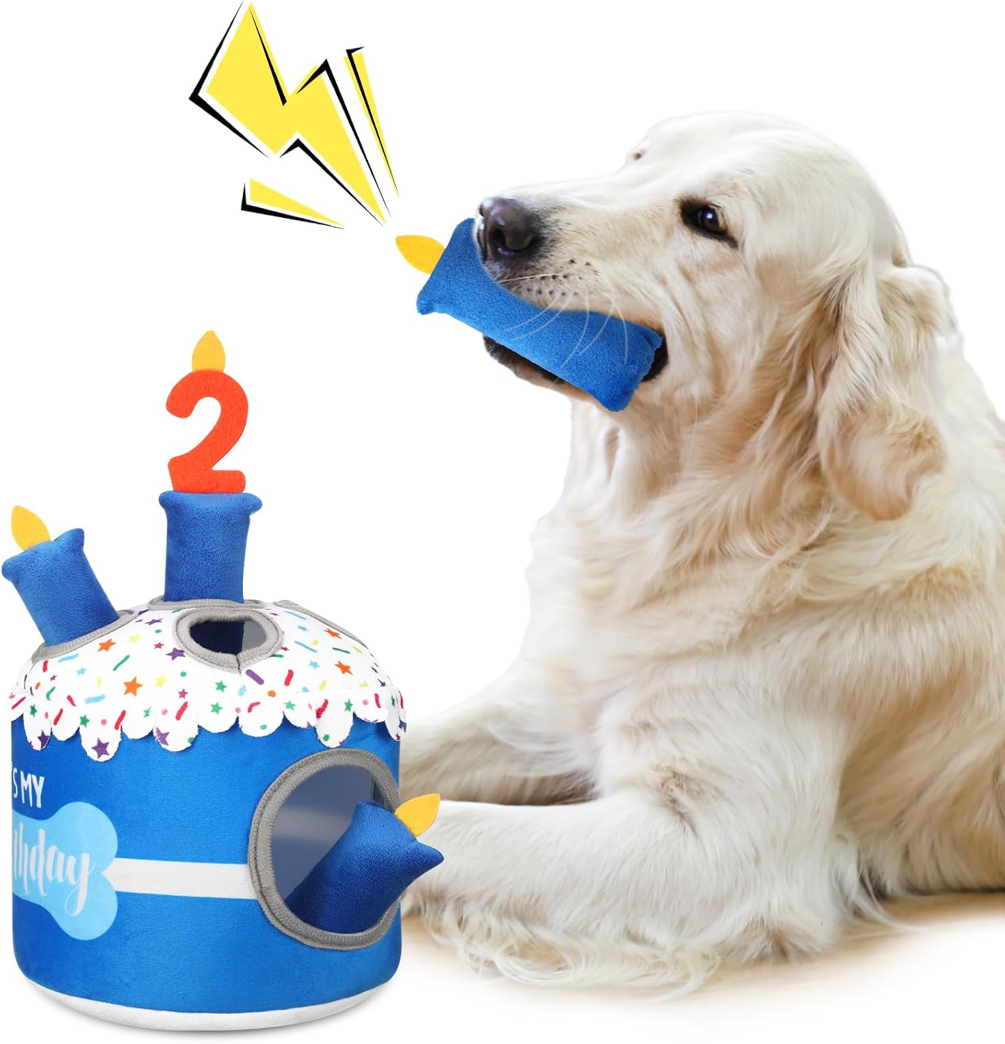 Juguete para Perro Foilswirl Pastel 2do Cumpleaños Sonido Azul