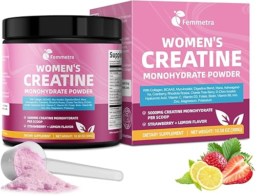 Creatina colágeno para mujeres, monohidrato de creatina BCAA mio-inositol biotina ácido hialurónico folato L glutamina vitamina D3 C B6 Hierro Zinc
