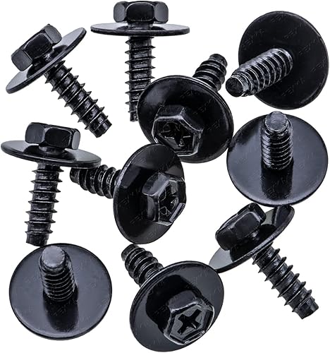 Rexka 10 piezas M5-1.81 x 16 mm Forro de Fender Protector de Salpicaduras Tapa del Parachoques Tornillo de Cabeza Phillips Hexagonal Sems para Mazda