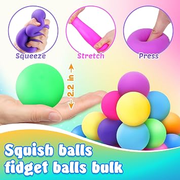 Sensory Stress Ball Set for Adults: 32 Pack Stress Relief Fidget Toy Bulk