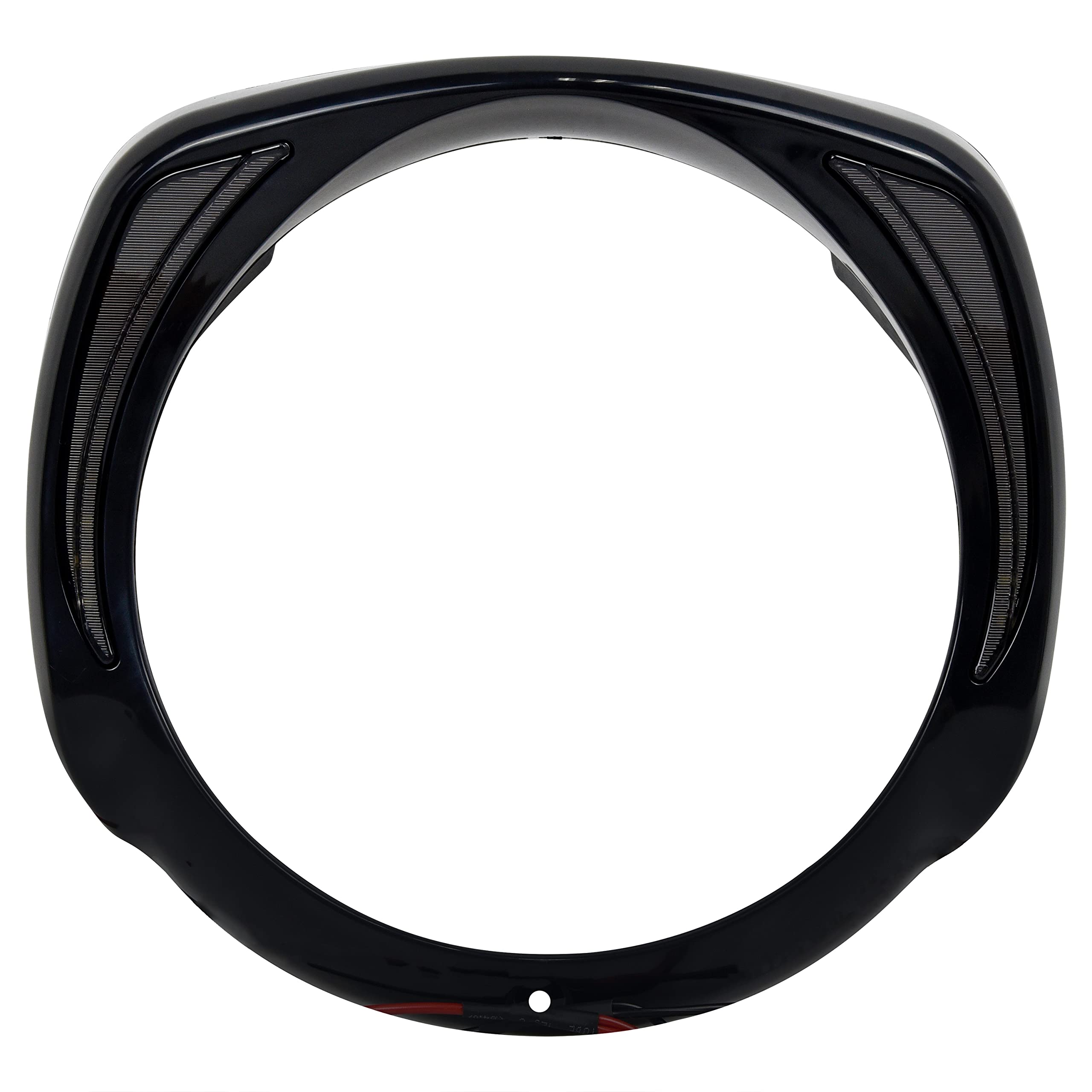 VEISUTOR Headlights Bezel Ring w/LED DRL for Harley Touring, Black Headlight Bezel Clip Front Lamps Trim Ring for Harley Street Glide Ultra Limited 2014-2023 Headlamp Accessories