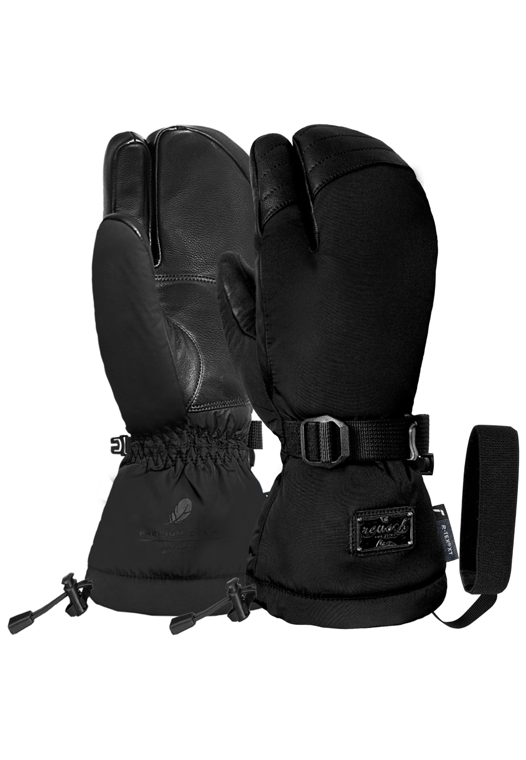 Reusch Yuna Down Lobster Damen Skihandschuhe – R-TEX XT, REALDOWN Daunen-Isolierung, wasserdicht, Winddicht & atmungsaktiv – 3-Fingerhandschuhe mit Ziegenleder-Innenhand & Powder Cuff