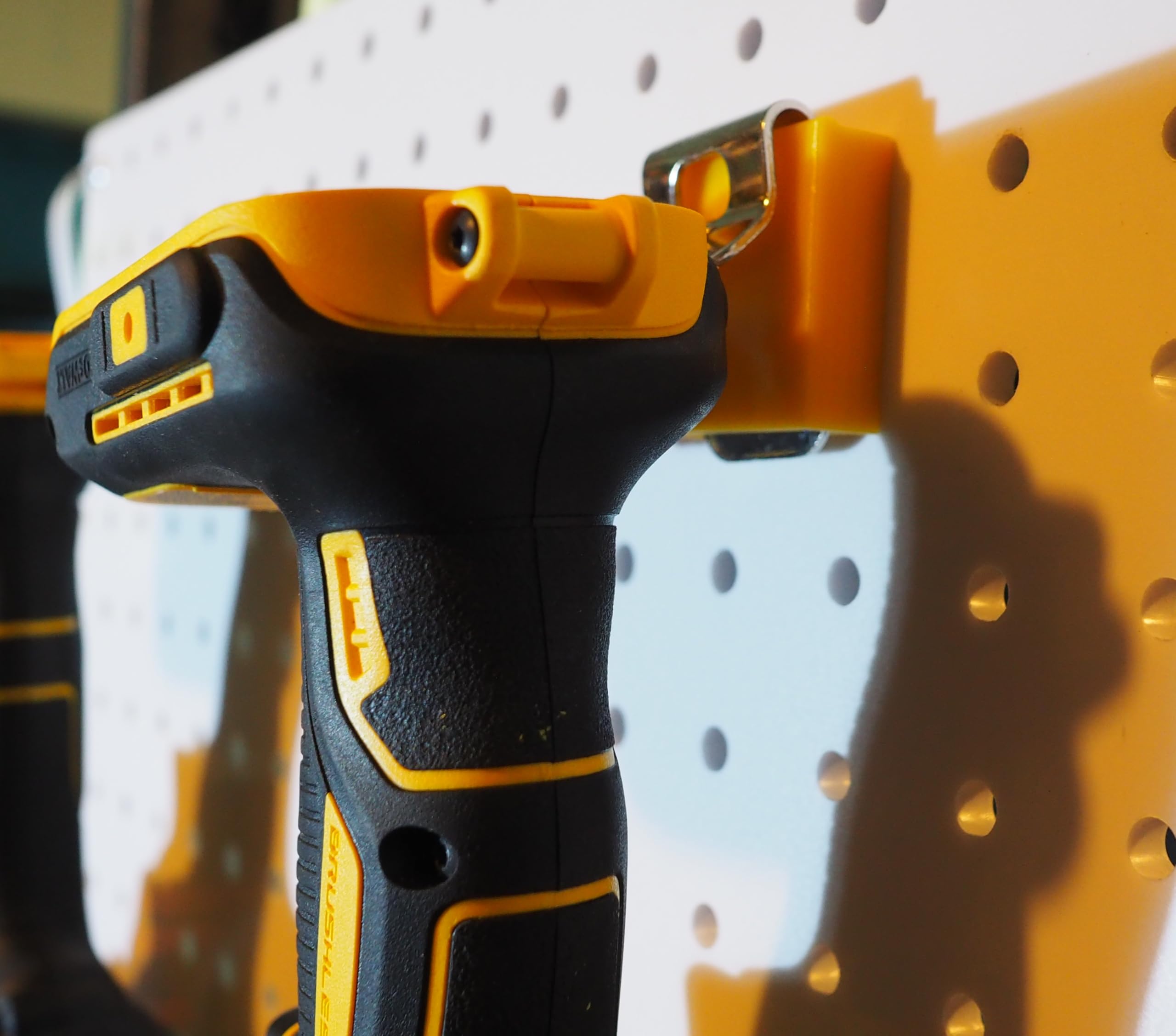 Pegboard Mount Compatible with Dewalt Belt Clip, Yellow, Pack of 5