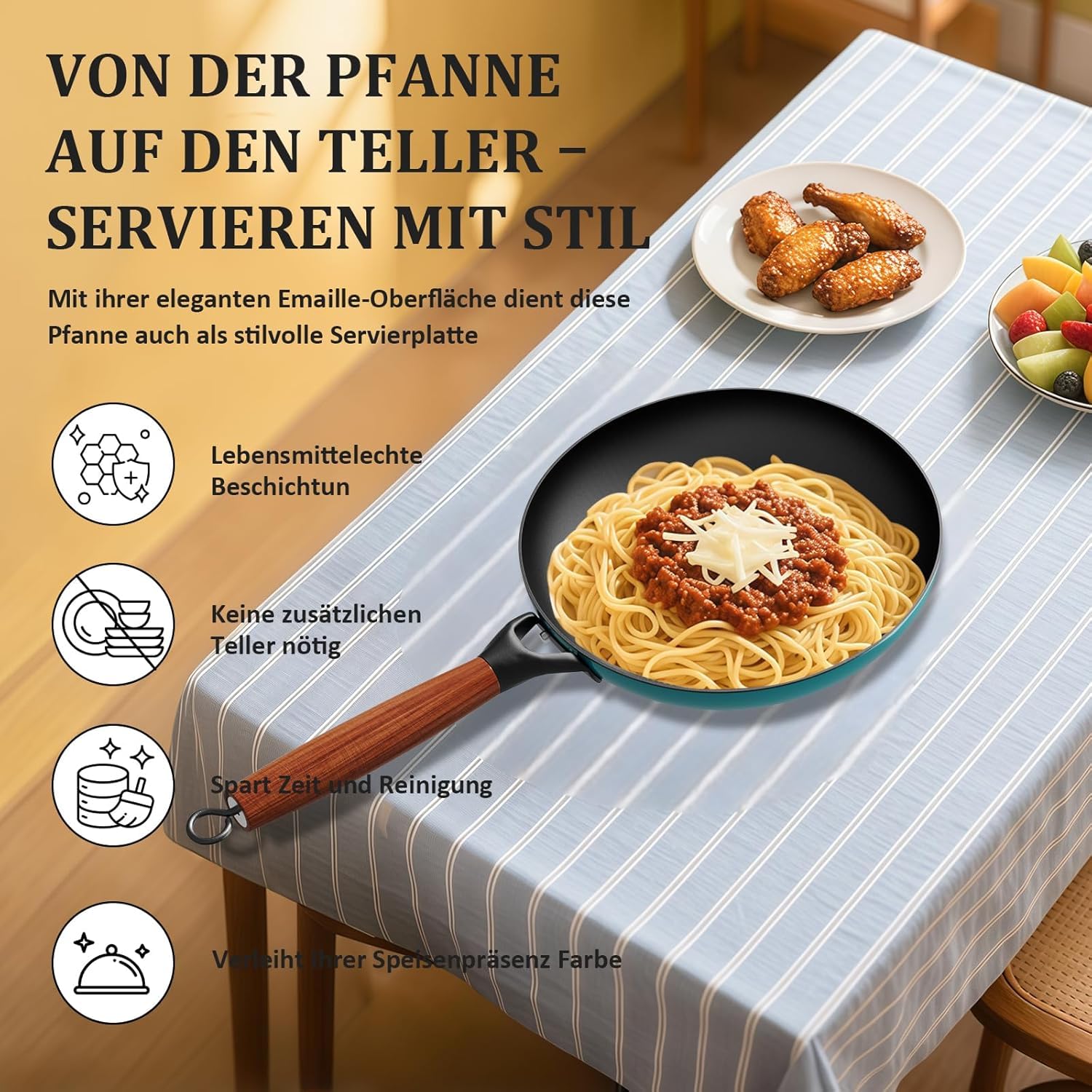 YUTANN Juego de Sartenes de Hierro Fundido Pre-sazonadas, Set de 3 Piezas, Apta para Inducción, Gas y Horno, Antiadherente Natural, Cocina Profesional