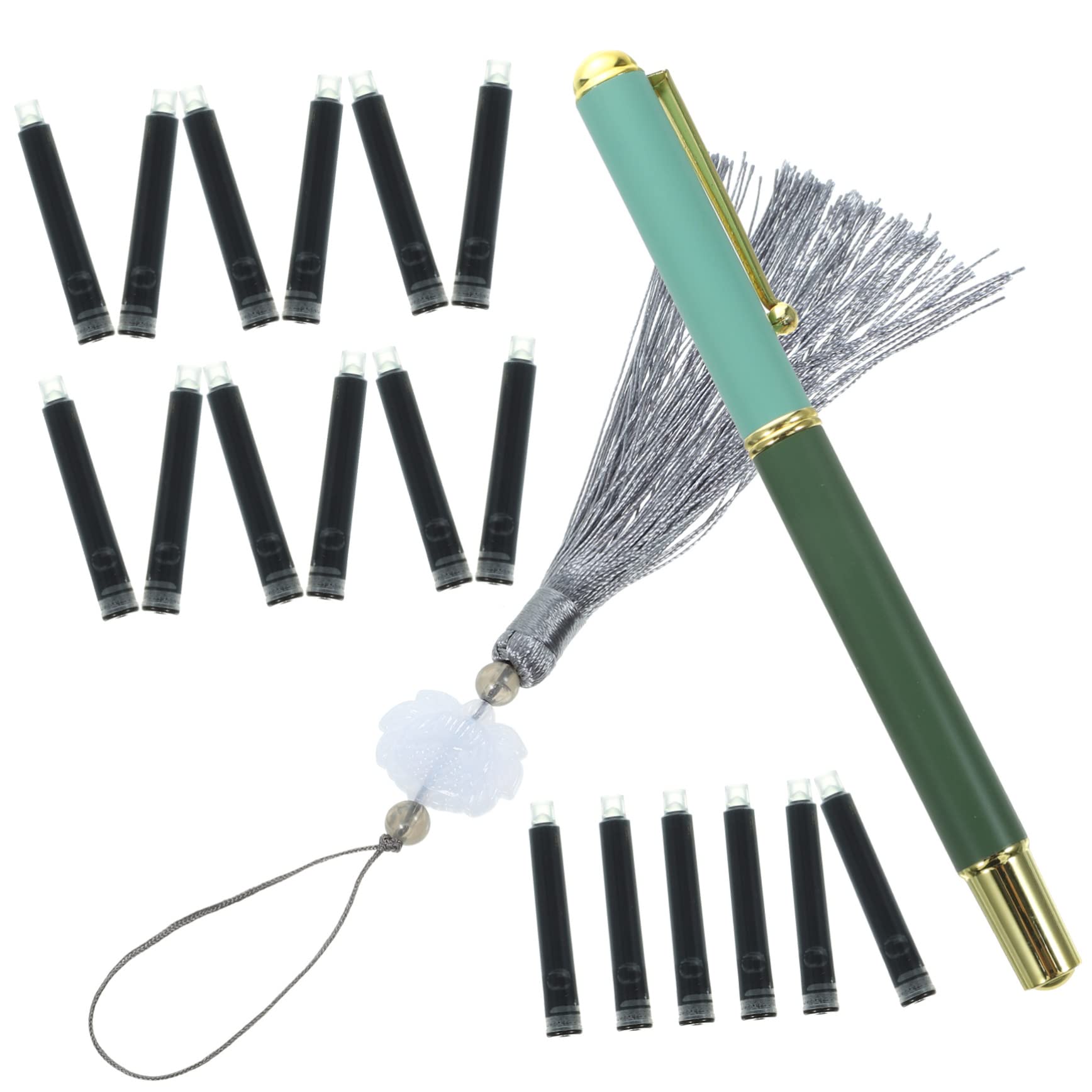 Anneome 5sätze Kalligraphie Pinselstift Edelstahl Pinselstift Tinte Und Weiße Quaste Für Wasserfarben Schreiben Und Malen Für Anfänger Und Fortgeschrittene