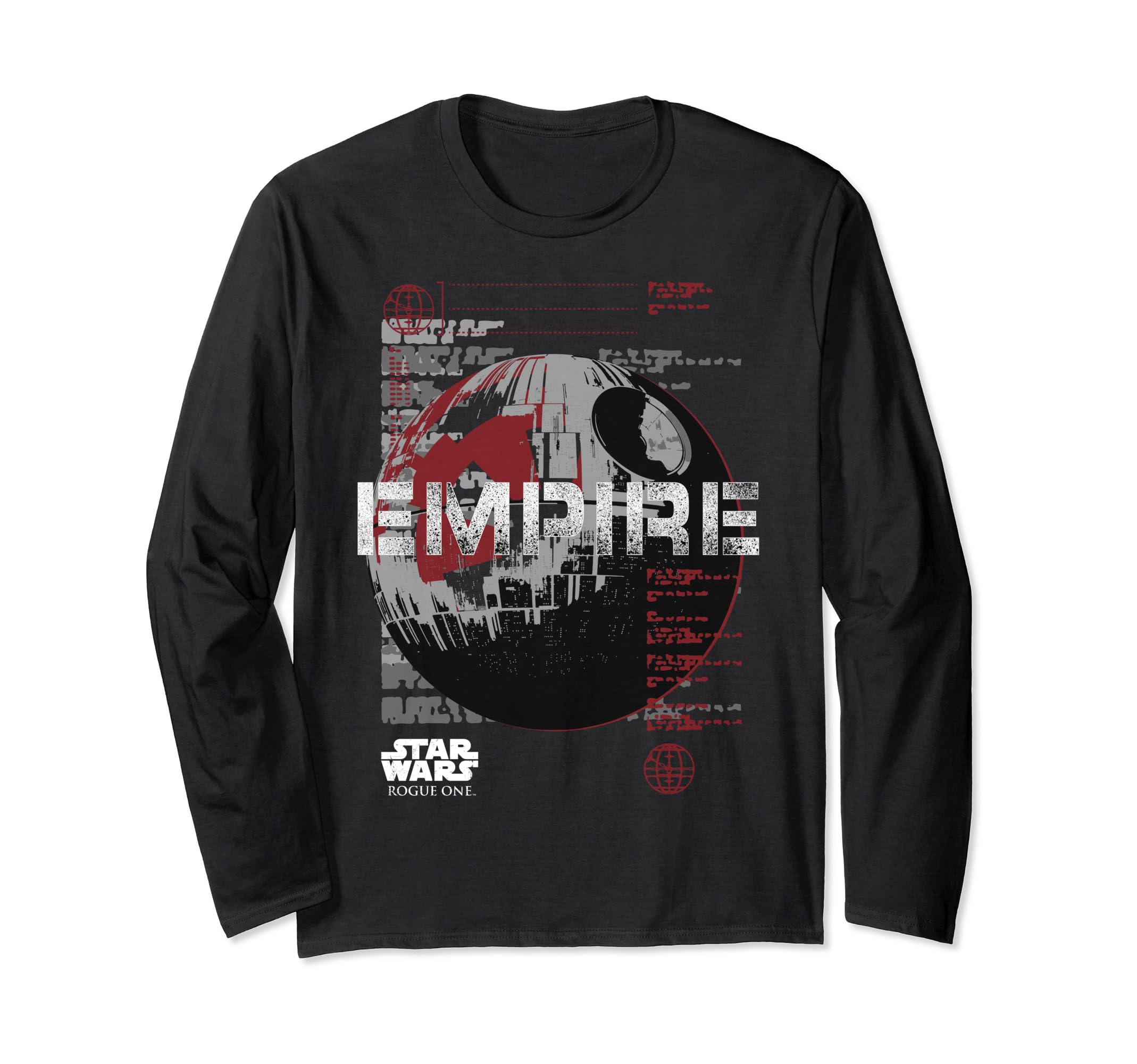 Star Wars Rogue One Death Star Specs Long Sleeve T-Shirt, Black
