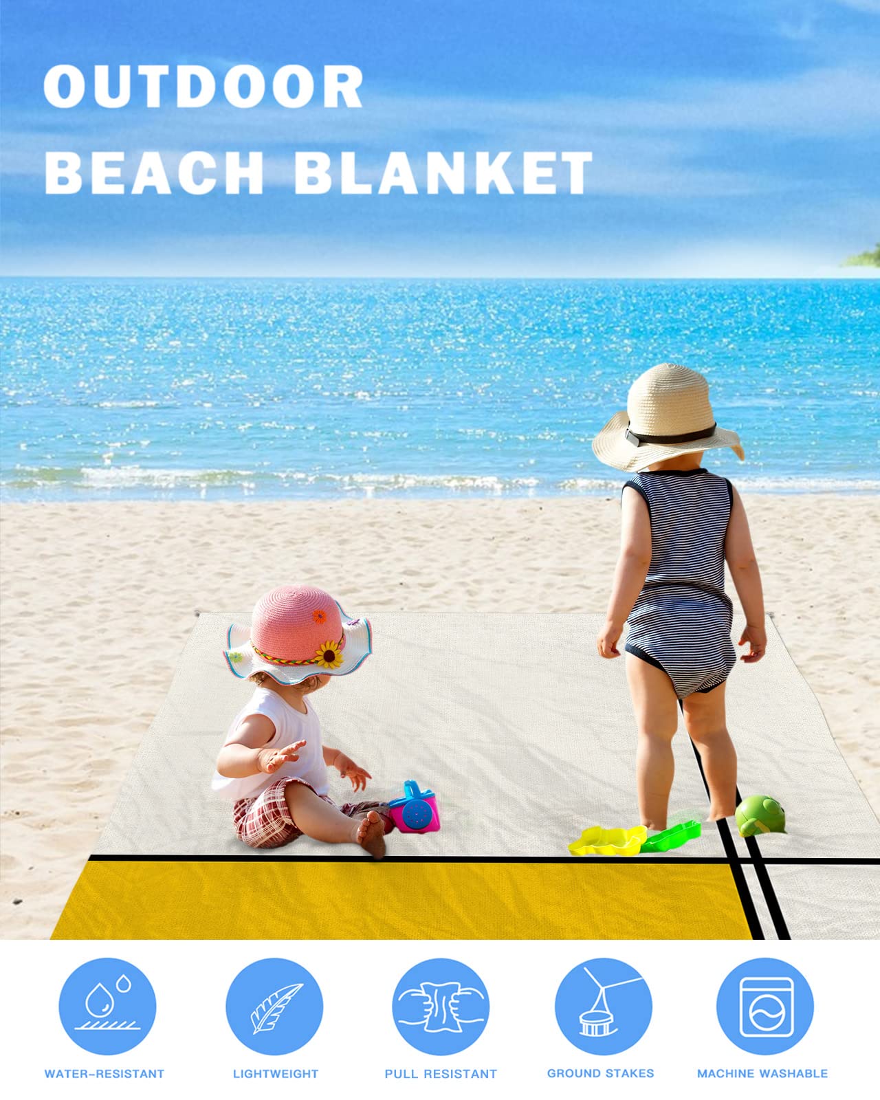 ピクニック Amazon.com: Gsypo Beach Blanket Waterproof Sandproof 108”x84”, Art