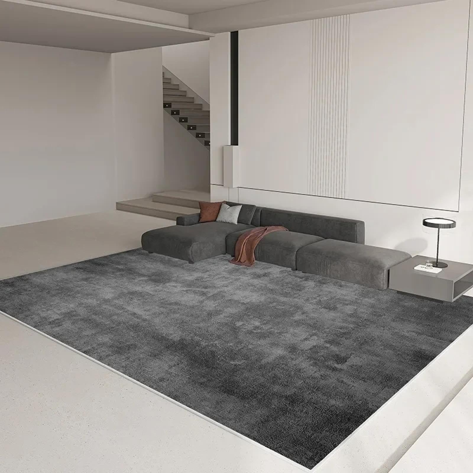 Tapis de salon minimaliste uni 120x170cm pour chambre et dressing