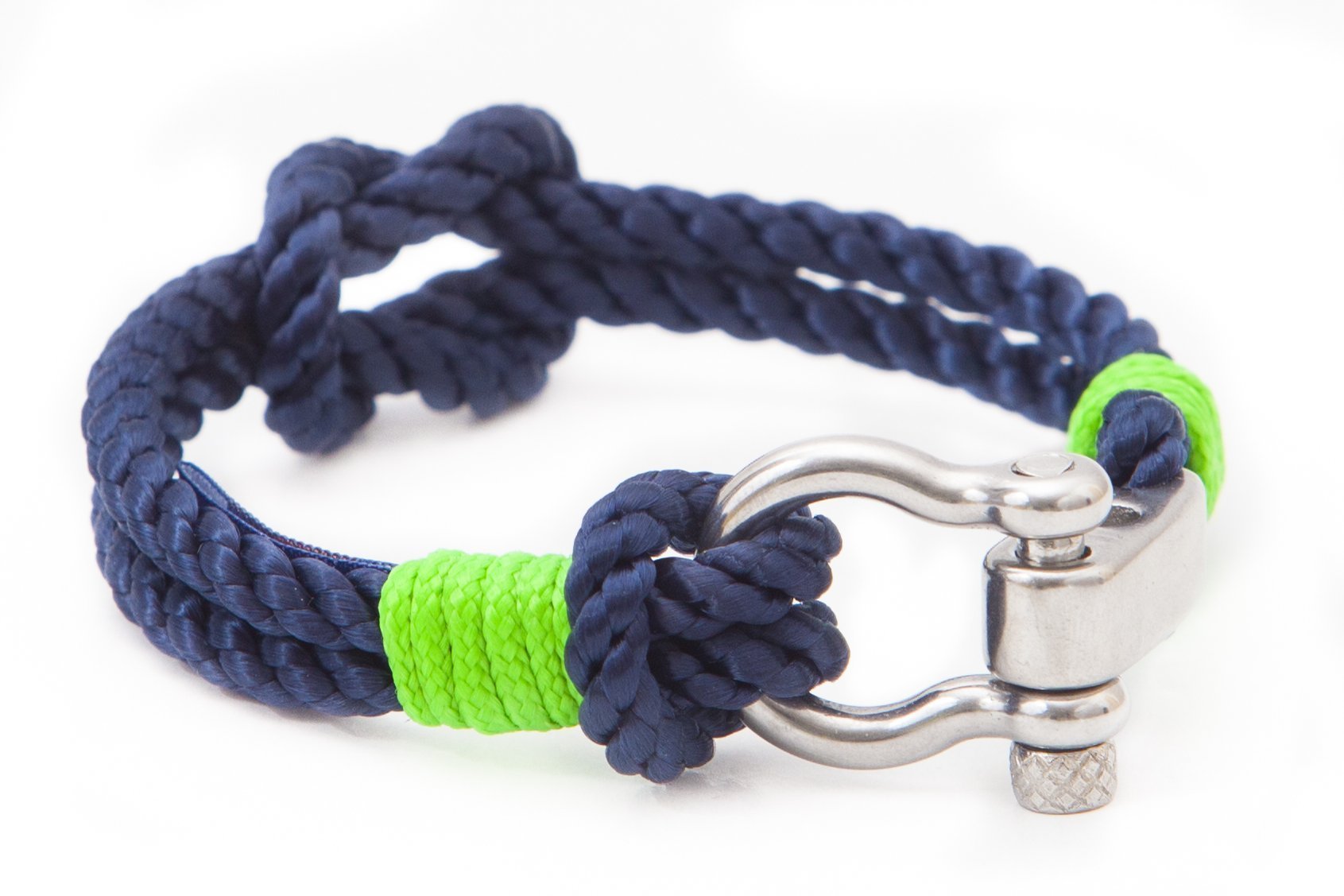 High-quality navy blue and green handmade nautical rope sailor marine knot bracelet, jewelry for men, for women, unisex - MIAMI COLLECTION