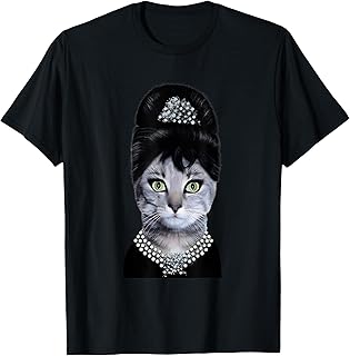 Hepburn Vintage Hollywood Hepburn Cat Celebrity Icon Men Women Girls Kids T-Shirt