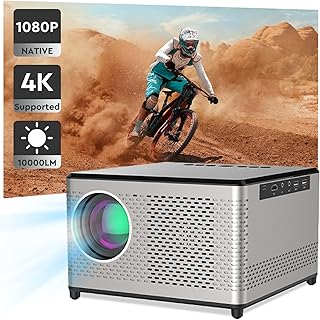 Projector with 5G WiFi and Bluetooth, Movie Projectors 4K 1080P HD10000L / 350 ANSI lumi Portable Outdoor Projectors Home Theater Projector Compatible with TV Stick, Phone, Computer