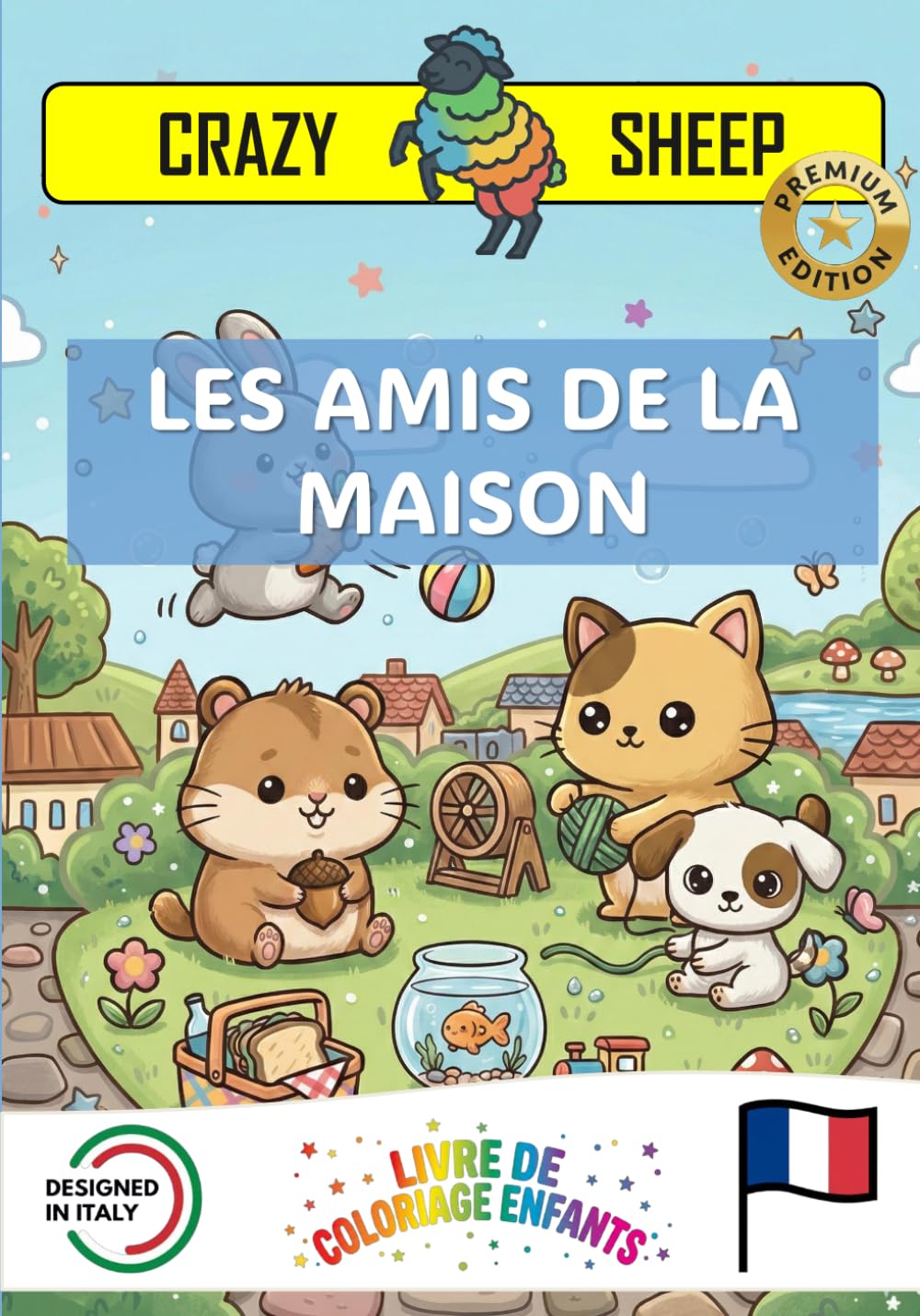 Les Amis de la Maison: - PREMIUM EDITION - Livre de coloriage pour enfants avec modèles et plein de faits amusants sur les animaux de compagnie [FR]