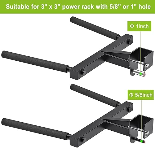 Miniatura 6 de Kipika Y-Shaped Dip Bar for Power Cage with 58" or 1" Hole - Dip Bar Attachments for Home Gym - Heavy Duty Power Rack Attachments - Squat Rack